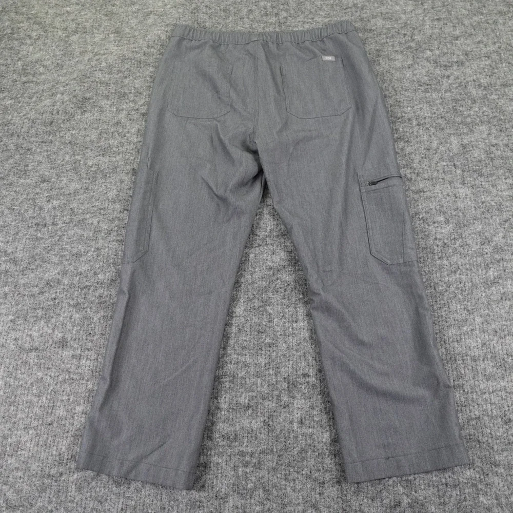 Figs Scrub Pants Mens Medium Grey‎ Cairo Cargo Pockets Zip Nurse Inseam 26.5''
